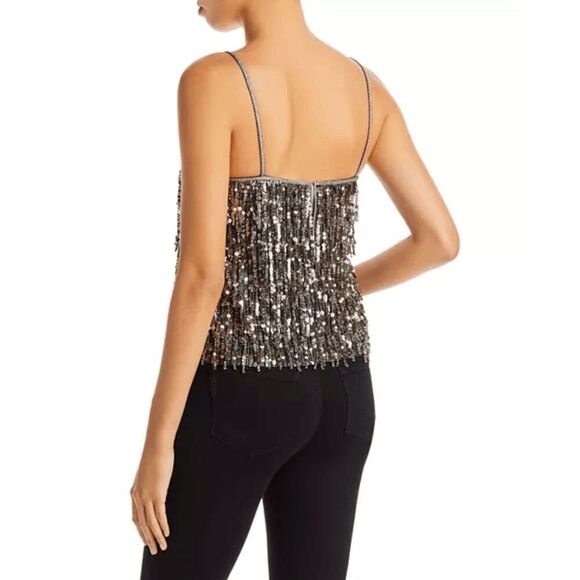 Alice + Olivia Chi Sequined Fringe Top - Picture 3 of 15